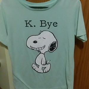 Charlie brown themed light blue tshirt